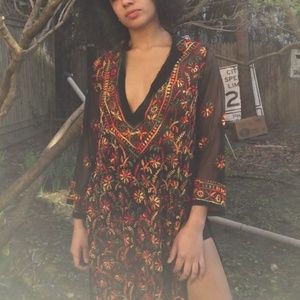 Hand Embroidered Sheer Tunic Top